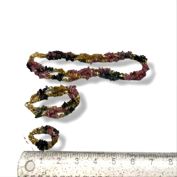 STAUER Semi-Precious Multi-Stone, 3 Piece Set - Necklace, Bracelet & Earrings - Picture 7 of 8